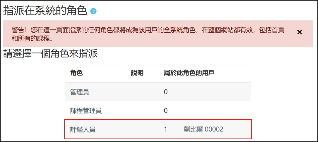 完成角色指派