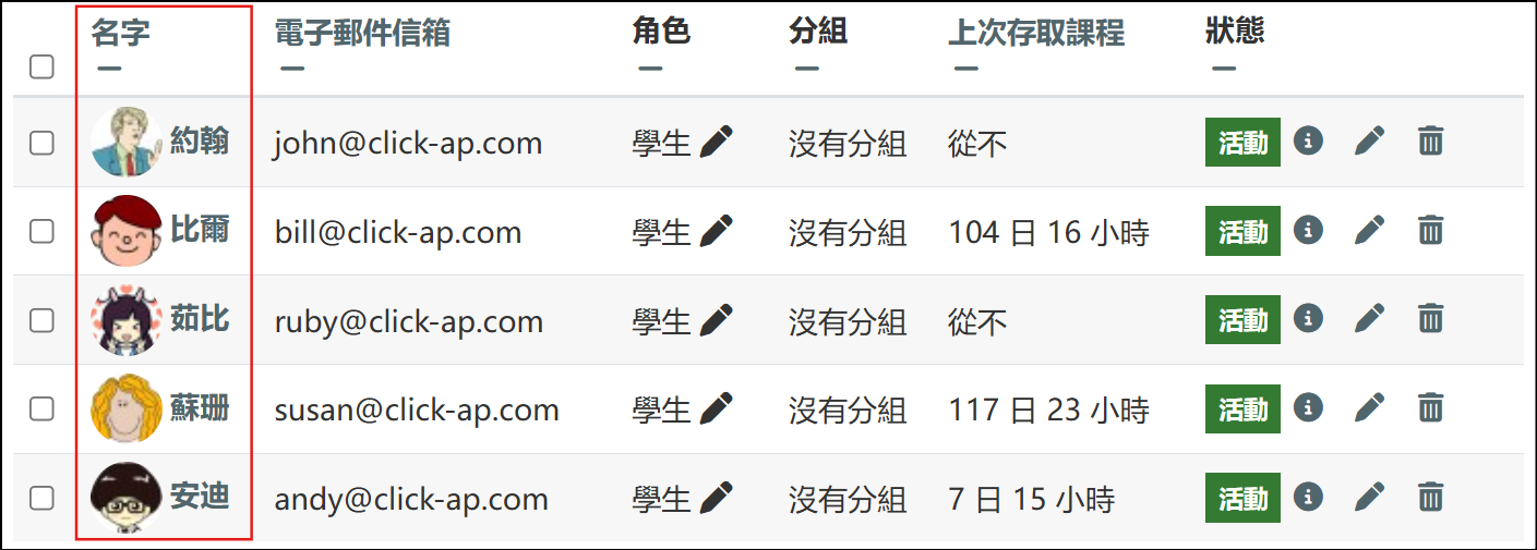 firstname實際畫面