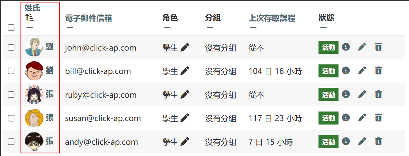 lastname實際畫面