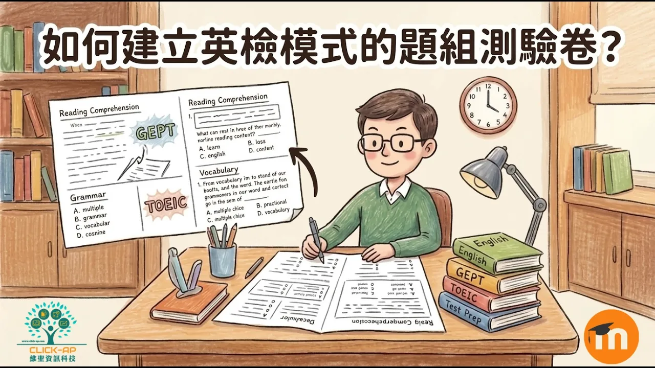教學影片如何建立英檢模式的題組測驗卷
